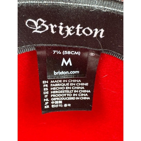 Brixton Red 100% Wool Fedora Hat Women\'s Medium 7 1/4 Ribbon Boho Wide Brim Felt main image 4
